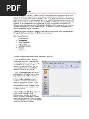 Bell Commander Software Introduction