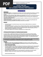 Just-In-Time: Study Unit Six Operational Efficiency and Business Process Performance