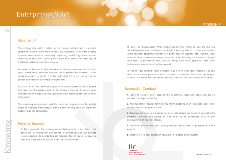 Cultivating an Enterprising Spirit | PDF | Entrepreneurship ...