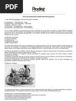 Exercícios a nova Industrialização