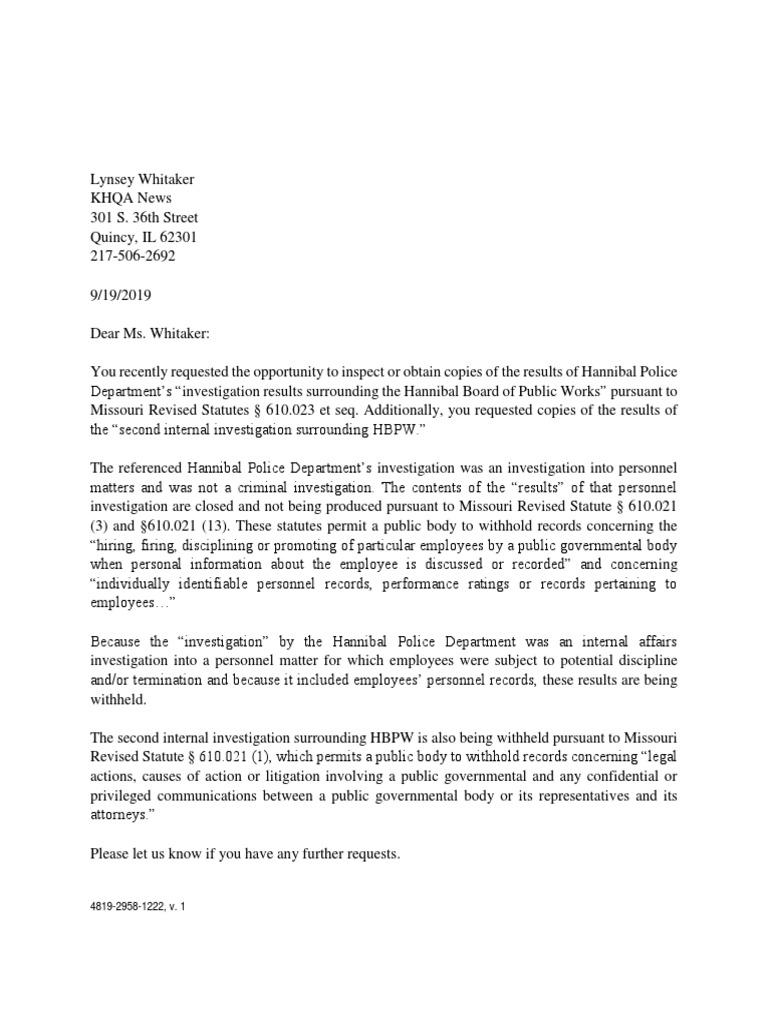 FOIA Request Response 9/23/19 | PDF