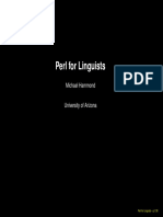 Perl For Linguists: Michael Hammond