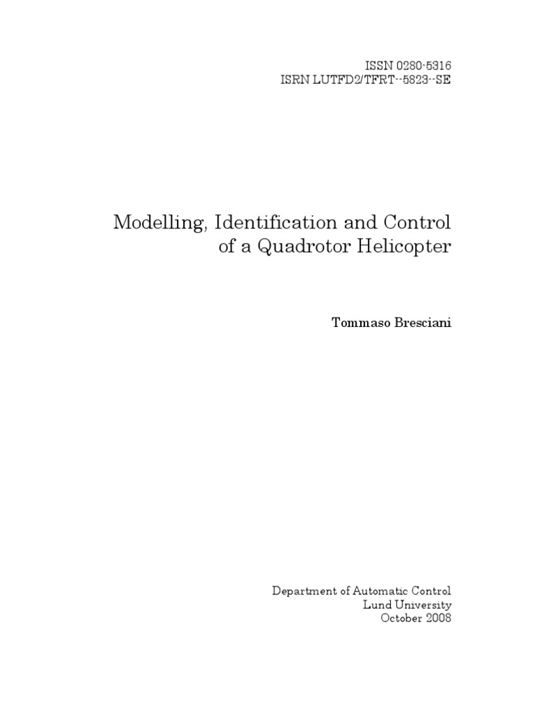 Quadrotor Helicopter Control Study | PDF | Quadcopter | Control Theory
