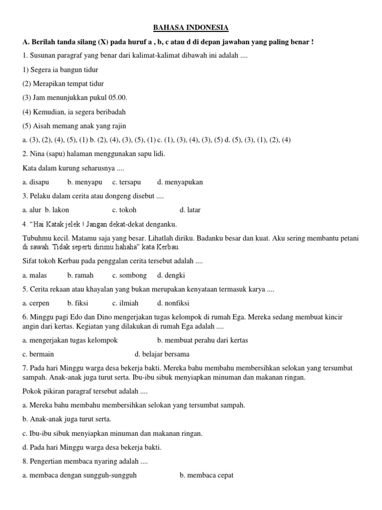 Bahasa Indonesia Kelas 3 | PDF