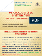 TITULO Y PROBLEMA DE LA INVESTIGACIÓN 