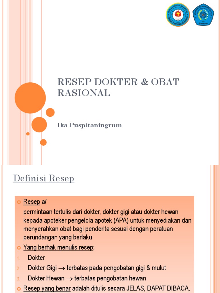 Panduan Penulisan Resep Dokter Rasional | PDF