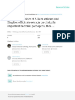 Biologicalactivitiesof Alliumsativumand Zingiberofficinaleextracts