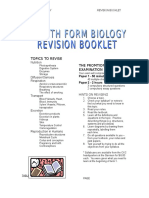 FOURTH FORM BIOLOGY REVISION GUIDE