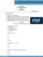 Time: 2 Hours Total Marks: 80: CBSE Board Class VIII Mathematics Term I Sample Paper 1