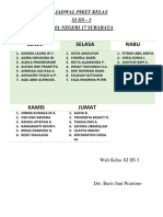 Senin Selasa Rabu: Jadwal Piket Kelas Xi Iis - 3 Sma Negeri 17 Surabaya