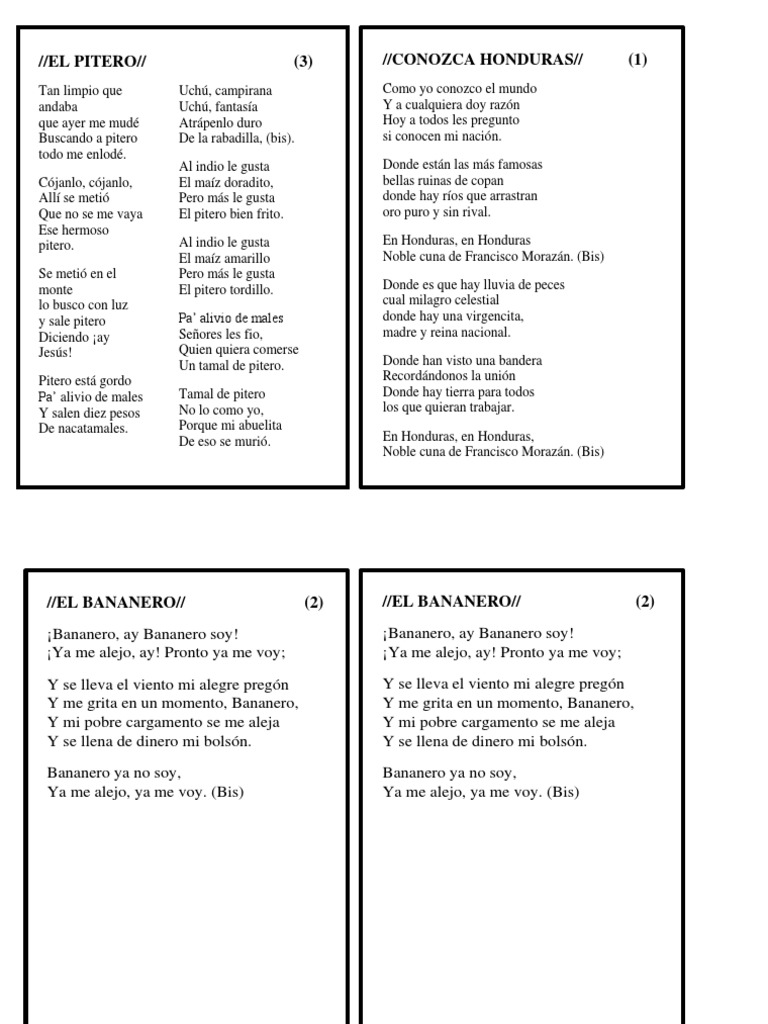 Canciones Folklóricas de Honduras | PDF | Arte