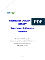 Chemistry Laboratory Experiment 1: Chemical Reactions