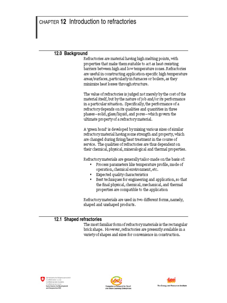 Introduction To Refractories PDF | PDF | Refractory | Brick