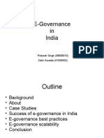 E-Governance in India: Prakash Singh (06808010) Zahir Koradia (07405002)