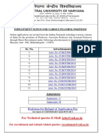 Sr. No. Advertisements: Employment Notice For Various Teaching Positions