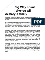 OPINION Divorce Will Destroy Family