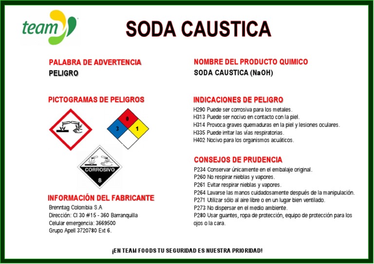 Etiqueta Soda Caustica Team PDF