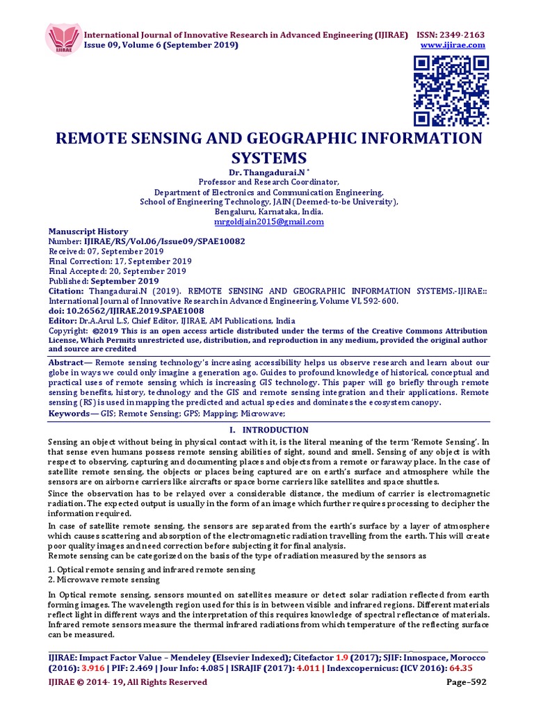 Remote Sensing and Geographic Information Systems | PDF | Remote ...