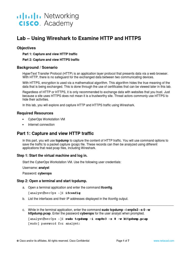 Wireshark Lab: Analyzing HTTP & HTTPS | PDF | Hypertext Transfer ...