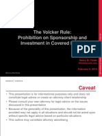Volcker Rule Prohibition Sponsorship and Investment