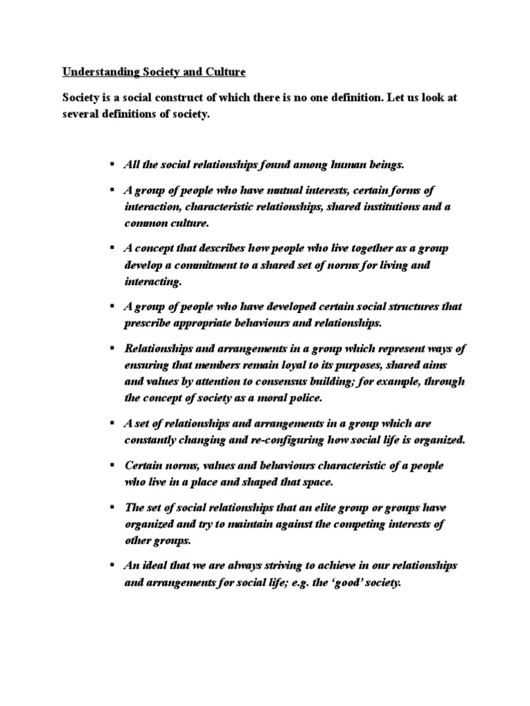 Understanding Society and Culture | PDF | Value (Ethics) | Social Group