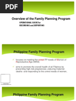 Overview of The Family Planning Program: Operational Guide For Recording and Reporting