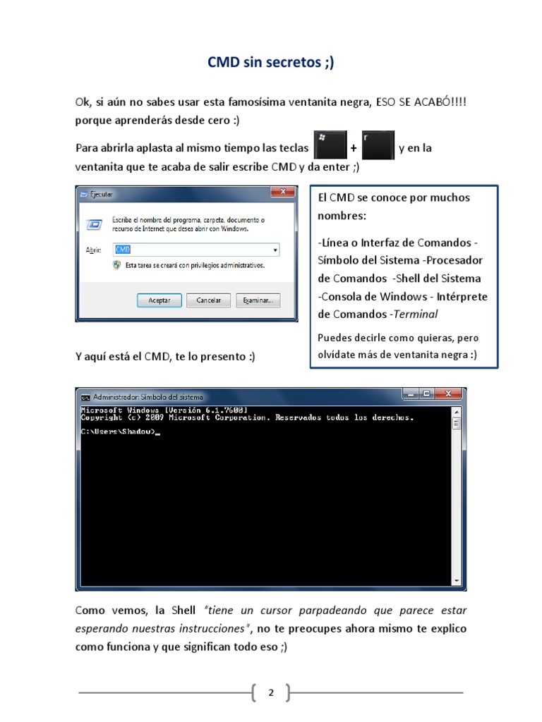 Apuntes Sobre CMD 1 | PDF | Interfaz de línea de comando | Software del ...