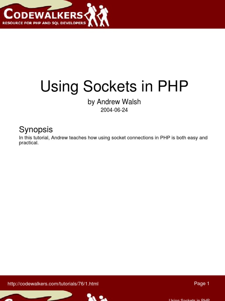 Using Sockets in PHP PDF Hypertext Transfer Protocol  Server