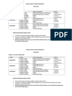 Jadual Waktu Ujian Diagnostik