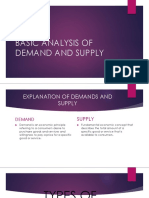 Basic Analysis of Demand and Supply