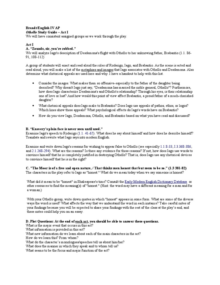 Shakespeare othello essay picture