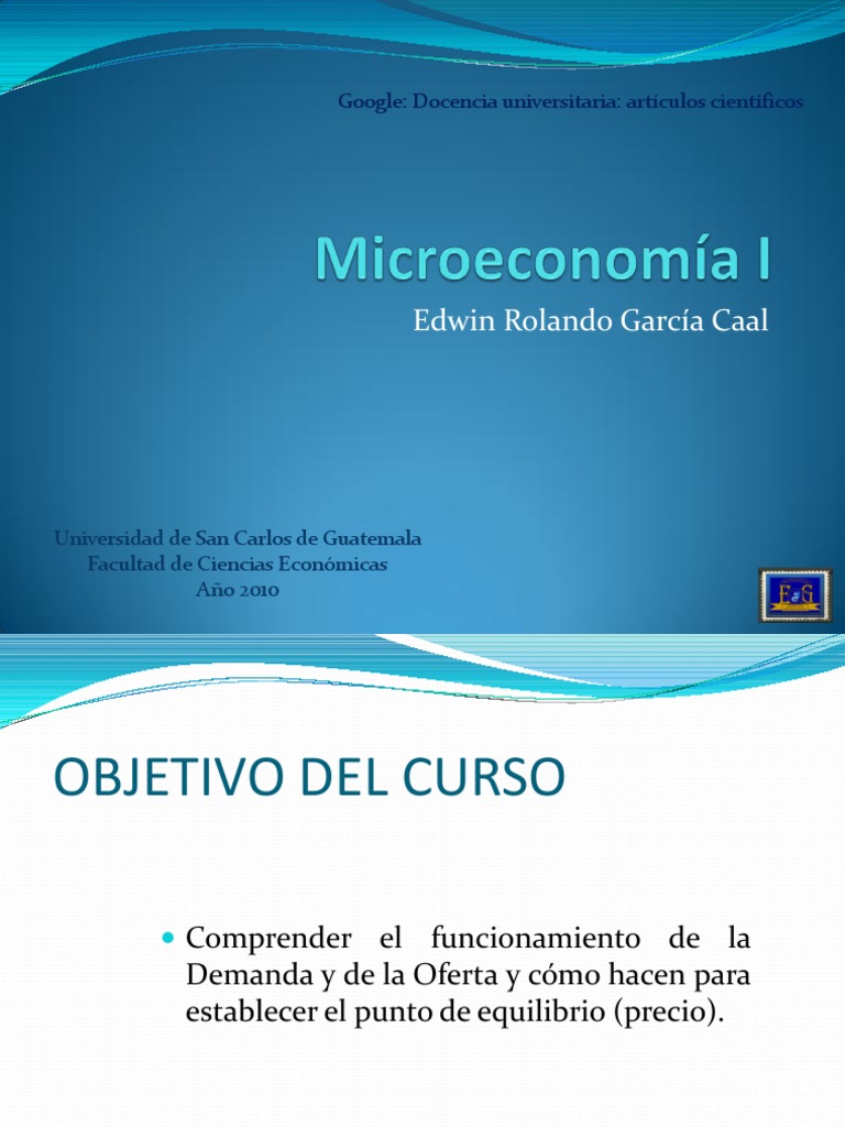 Microeconomía I: Análisis de la Demanda | PDF | Oferta y demanda ...