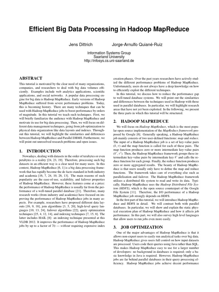 Big data tutorial pdf apache hadoop map reduce