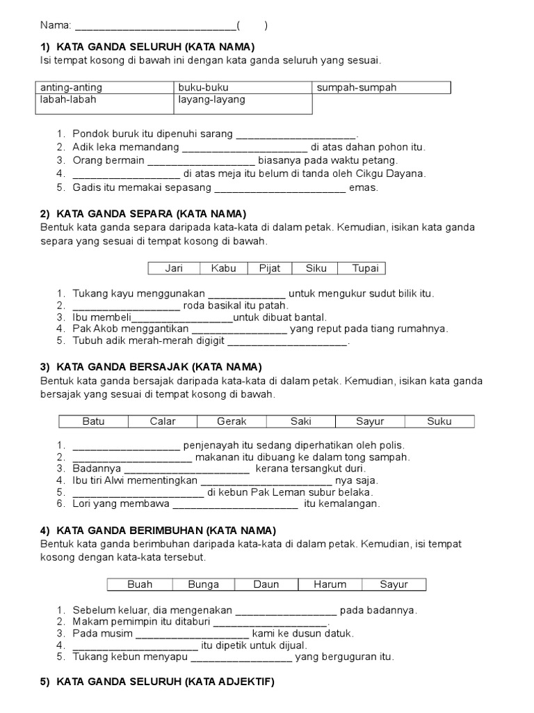 Latihan Kata Ganda