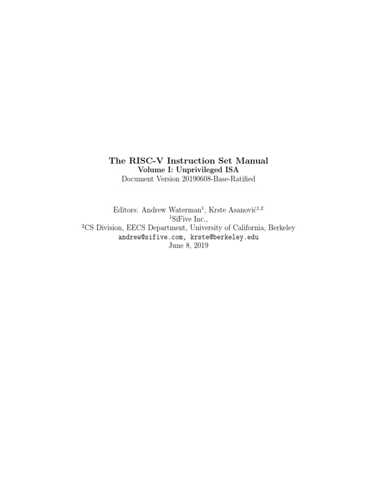 Riscv Spec | 64 Bit Computing | Digital Technology
