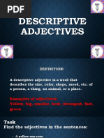 Descriptive & Quantitative Adjectives For Students