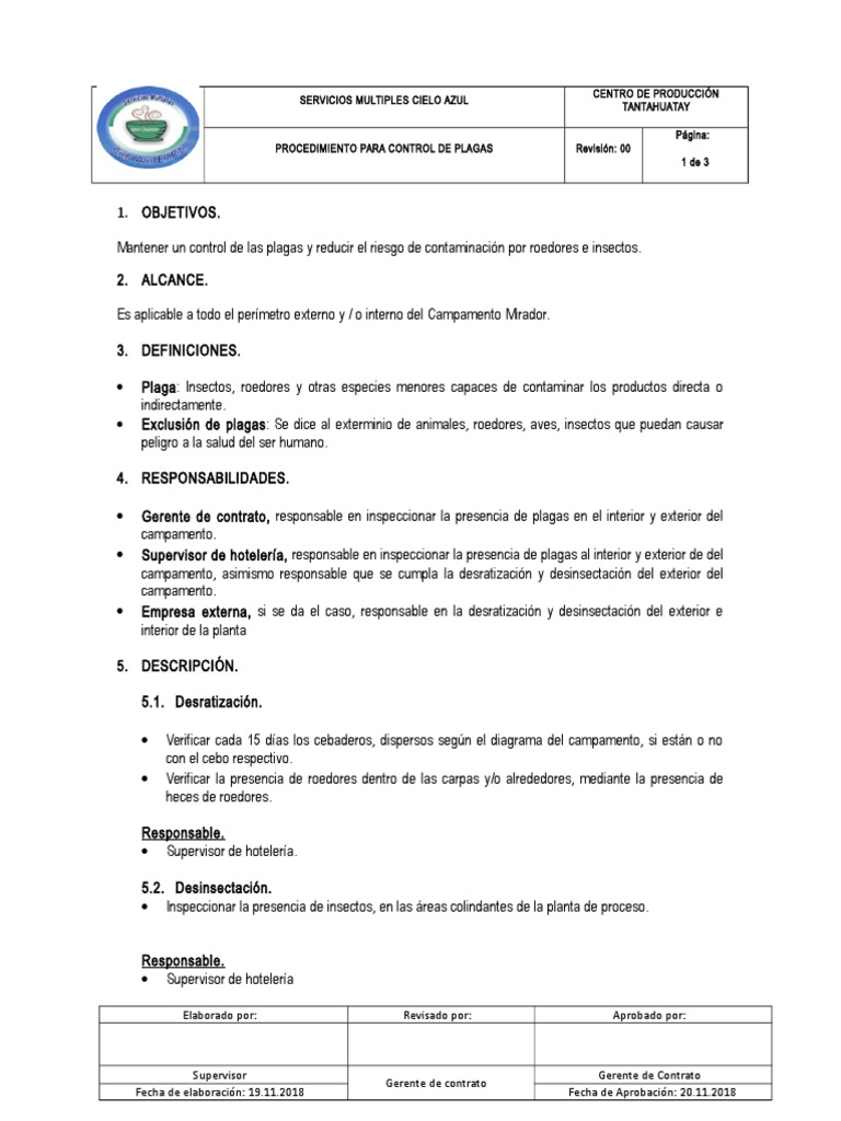 Procedimiento de Control de Plagas | PDF | Pesticida | Plaga (organismo)