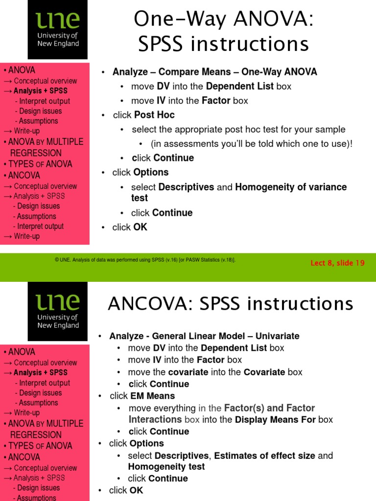 Instructions For Running ANOVAs in v25 of SPSS - Print Before Beginning ...