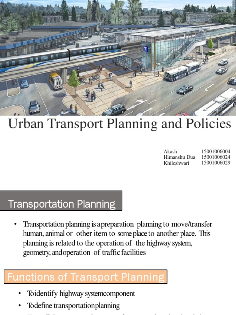 Urban Transportation Planning Overview | PDF | Traffic | Parking