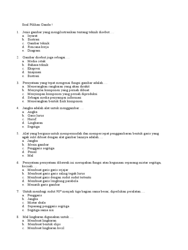 Soal Gambar Teknik