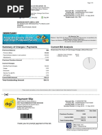 Payment Slip: Summary of Charges / Payments Current Bill Analysis