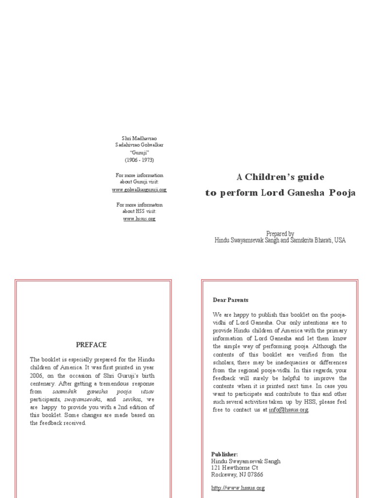 Children's Guide to Ganesha Pooja | PDF | Religion And Belief