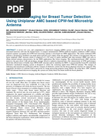 Microwave Imaging For Breast Tumor Detection Using Uniplanar AMC Based CPW-fed Microstrip Antenna