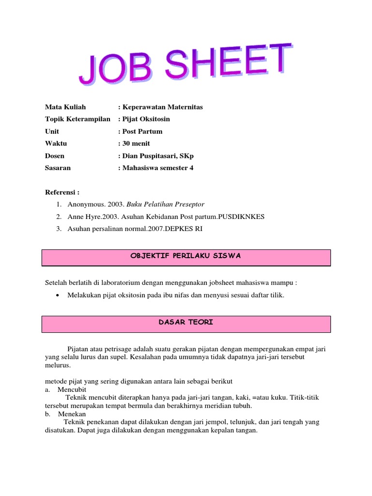 Job Sheet | PDF