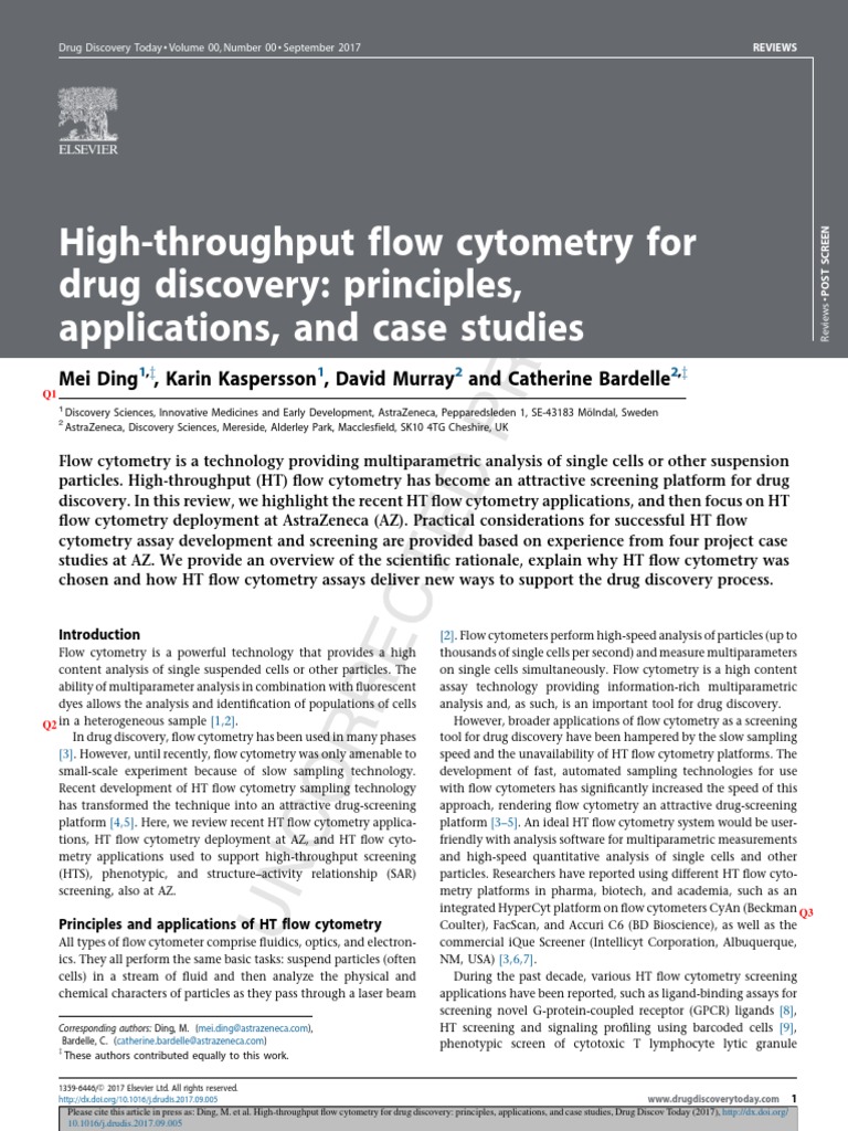 Drug Discovery with HT Flow Cytometry | PDF | Flow Cytometry | High ...