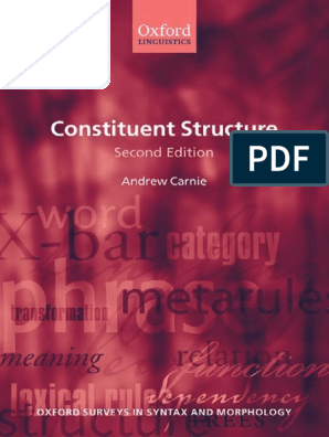 Constituent Structure A Carnie Phrase Syntax