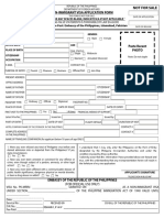 Non-Immigrant Visa Application Form: Foreign Service Post: Embassy of The Philippines, Islamabad, Pakistan