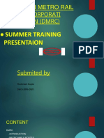 Delhi Metro Rail Corporati On (DMRC) : Summer Training