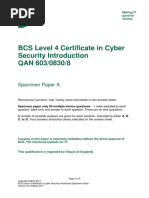 Cyber Security Cyber Security Introduction Specimen Paper