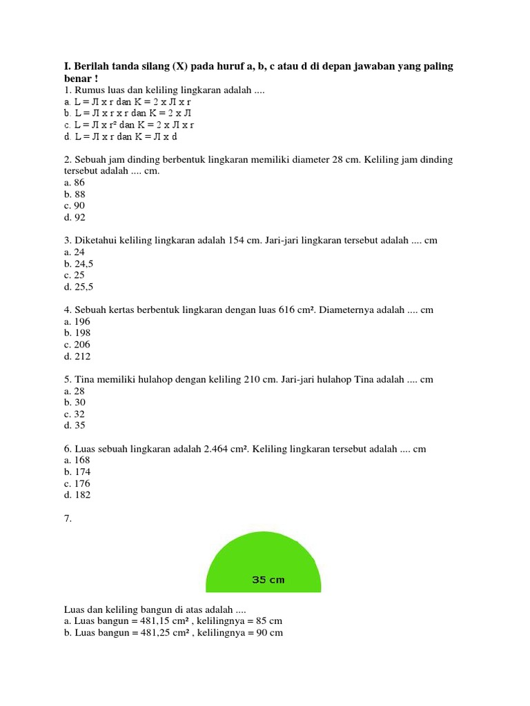 Sebuah kertas berbentuk lingkaran dengan keliling 616 cm. diameternya adalah .... cm